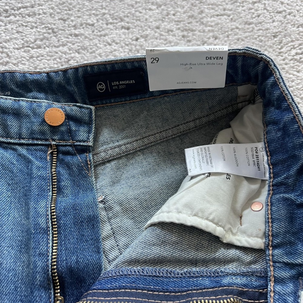 AG Adriano Goldschmied Deven High Rise Ultra Wide Leg Jeans Womens 29 Blue - Picture 6 of 15